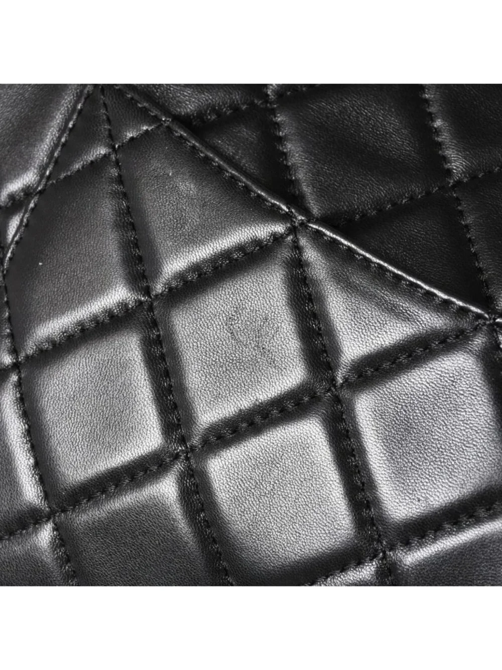 Chanel 2.55 Roll Clutch CC Logo Lambskin Black Ruthenium